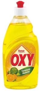 Фотография Romax Средство для мытья посуды • OXY • Сочный Лимон • 900гр