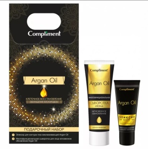 Фотография Compliment Подарочный набор • №1241 • Argan Oil • Эликсир для контура глаз 25мл +Сыворотка для лица 50мл • арт.647490