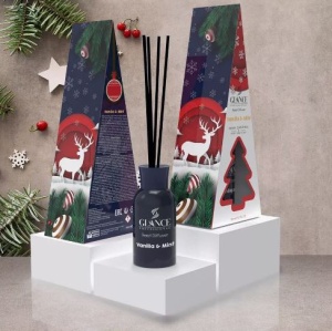 GLANCE Ароматический Диффузор VANILLA & MINT- ВАНИЛЬ и МЯТА (в подарочной упаковке Merry Christmas &