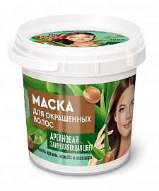 Арт.7351 ФИТО К Народные Рецепты ORGANIC МАСКА д/окрашенных волос АРГАНОВАЯ Закрепляющая цвет, банка