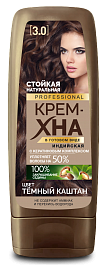 Фотография Фитокосметик Крем-Хна • ИНДИЙСКАЯ • В готовом виде •  PROFESSIONAL • Тёмный каштан " 140мл  • арт.1245