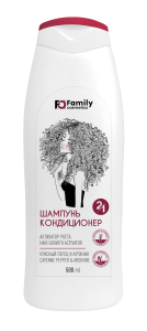 Фотография Family Cosmetics Шампунь-Кондиционер 2-в-1 • Активатор Роста • Для всех типов волос • 500мл • арт.FSC21-7001