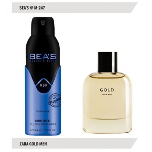 Фотография Beas Парфюмированный дезодорант • M247 • Zara Gold • For Men • 200мл