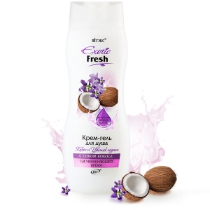 Фотография Витекс EXOTIC • FRESH Крем-гель для душа 515мл КОКОС и ЦВЕТОК ГОДЖИ, код 01 35