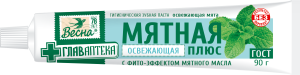 ВЕСНА Главаптека Зубная Паста Мятная (Освежающая Мята) без футляра, 90г, арт.8094