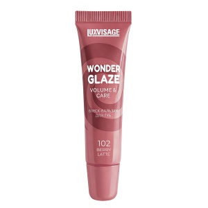 Фотография  Luxvisage БЛЕСК - бальзам для губ Wonder Glaze volume&care тон 102 BERRY LATTE 12  мл