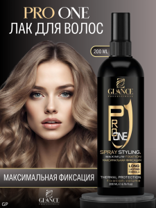 Фотография Glance Professional Жидкий Лак для волос • Максимальная Фиксация • Maximum Fixation • 200мл