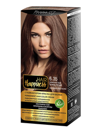 Фотография  Белита-М Hair Happiness Стойкая Крем-краска для волос Аммиачная тон 6.35 Золотистый Тёмно-Русый 