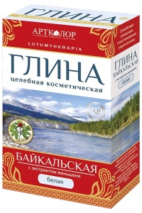 Фотография АртКолор Lutumtherapia • Глина БЕЛАЯ косметическая БАЙКАЛЬСКАЯ с экстрактом женьшеня 100г • арт.50030