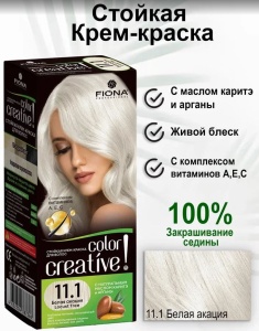 Fiona Creative color тон 11.1 Белая акация краска для волос