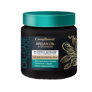 Compliment ARGAN OIL & CERAMIDES Экспресс-бальзам для сухих и ослабленных волос, 500мл/12шт, арт.875