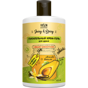Фотография Family Cosmetics Juicy & Spicy Крем-гель д/душа ПИТАТЕЛЬНЫЙ "Авокадо и Ваниль" • 700мл • арт. FJS-10172