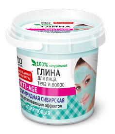 ФИТОКОСМЕТИКА Глина СИБИРСКАЯ изумрудная для лица,тела,волос НАРОДНЫЕ РЕЦЕПТЫ 155мл/12шт, арт.7755