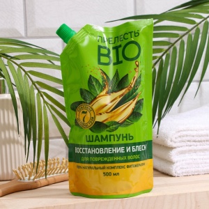 Фотография Прелесть Био Шампунь • Фитокератин • Восстановление и Блеск • Дой пак • 500мл