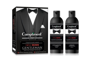 Фотография Compliment Подарочный набор №1770 • Men New Boss Gentleman • Шампунь для волос и бороды 250мл +Гель для душа 250мл • арт.640323
