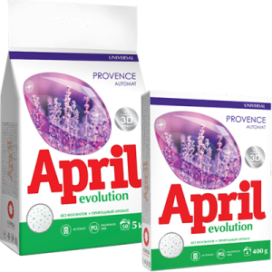 Фотография СОНЦА APRIL EVOLUTION • Стиральный порошок автомат • 400г • Provence • Универсальный