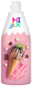 КЛЕВЕР Крем-Гель для душа MILK 800мл Молоко и Шоколад