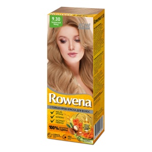 Фотография Rowena Крем-Краска для волос • Стойкая • Тон 9.30 • Золотистый блонд • Оранжевая
