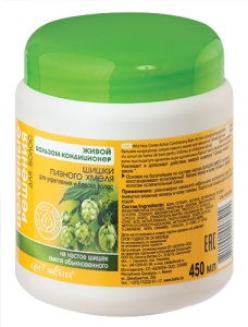 Фотография Белита Целебные решения • Живой Бальзам-кондиционер ШИШКИ ПИВНОГО ХМЕЛЯ для укрепления и блеска волос 450мл