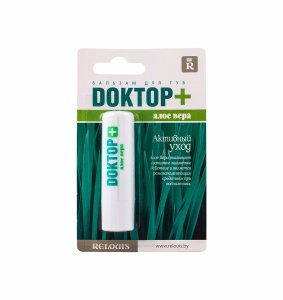 Бальзам для губ Доктор + алое вера 4,6 г/30  (Релуи) 601-12