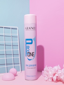 Фотография Glance Professional Лак для волос профессиональный • Pro One Hair • Сильная Фиксация • 750мл