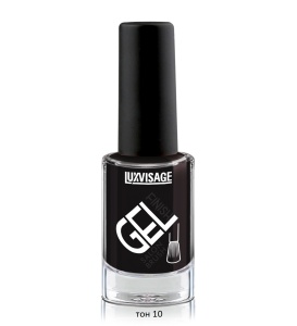 LUX visage ЛАК д/ногтей GEL finish тон 10 (чёрный)/9г/6шт, арт.К224