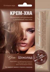 Фотография Фитокосметик Крем-Хна • в готовом виде • Шоколад" с репейным маслом 50мл • арт.1094