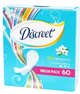 Фотография Discreet Женские прокладки • Ежедневные • 60шт • Мультиформ • Трио Sring Breeze • №0309