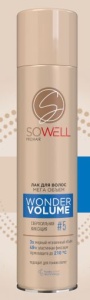 Фотография SoWELL Лак для волос • Wonder Volume • Мега Объём от корней • Сверхсильная фиксация №5 • 300см3