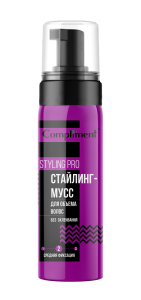 Фотография Compliment STYLING PRO Стайлинг-мусс для ОБЪЕМА волос Средняя фиксация 150мл • арт. 644468