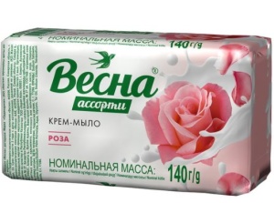 Фотография ПКК Весна Крем-Мыло • Туалетное твердое 140 гр. Роза • арт.6212