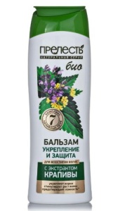 ПРЕЛЕСТЬ БАЛЬЗАМ для всех типов волос Био 250мл УКРЕПЛЕНИЕ и ЗАЩИТА с экстрактом КРАПИВЫ, арт. 21-08