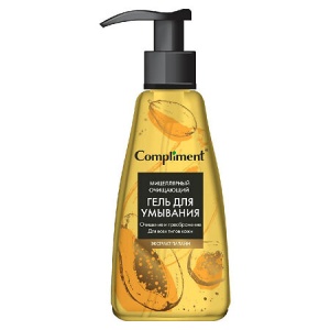 Compliment JUICY BLOOM Мицеллярный очищающий ГЕЛЬ д/умывания с экстрактом папайи, 250мл/8шт, арт.910