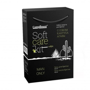Фотография Compliment Подарочный набор №1292 • Soft Care Kit.Man Only • Гель для бритья +Гель после бритья • арт.873074