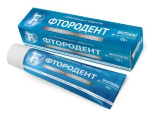 Фотография Family Cosmetics Зубная паста "ФТОРОДЕНТ F" с отбеливающим эффектом 170г • арт. FV007-10433