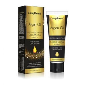 Фотография Compliment ARGAN OIL Многофункциональная Сыворотка для лица мгновенное обновление 50мл • арт.875634