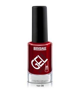 LUX visage ЛАК д/ногтей GEL finish тон 08 (бордовый)/9г/6шт, арт.К224