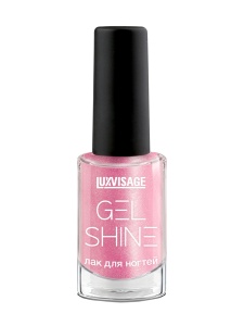 LUXvisage ЛАК для ногтей GEL SHINE тон 107 (Розовый с серебристым шиммером) 9г, арт.К227