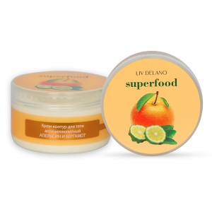 Фотография Liv Delano SUPERFOOD • Крем-контур для тела антицеллюлитный АПЕЛЬСИН И БЕРГАМОТ • 240г