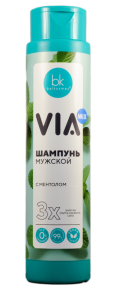 Фотография Белкосмекс Шампунь мужской • с Ментолом • VIA mix • 390г
