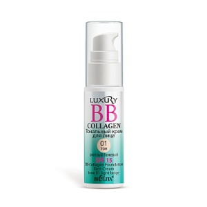 Фотография Белита Тональный крем • ВB-Collagen • Тон 01 • Светлый Бежевый • Luxury • 25мл