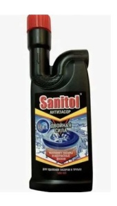 Фотография Sanitol Антизасор жидкий • Двойная сила для чистки труб • 500мл • арт.ЧС-185