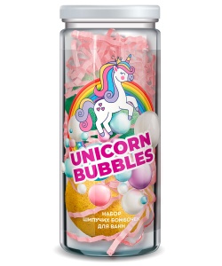 Арт.7096 ФИТОКОСМЕТИК НАБОР №44 Набор Шипучих бомбочек для ванн UNICORN BUBBLES (Для Расслабления+Дл