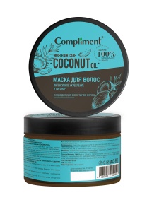 Фотография Compliment RichHairCare МАСКА для волос Интенсивное укрепление и питание COCONUT OIL, 400мл • арт.910491
