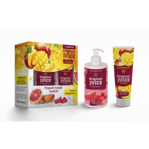 Фотография Compliment Подарочный набор №1491 • Original Juice манго и грейпфрут • Мыло-уход для рук 320мл +Бальзам для рук 100мл • арт.877317