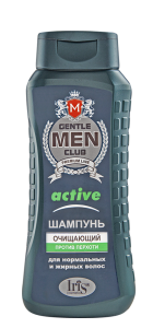 Фотография Iris GentleMEN • club • Шампунь "ACTIVE очищaющий" для нормальных и жирных волос • 400мл