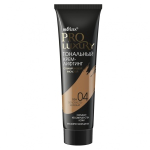 Фотография Витекс PROLUXURY • Тональный крем-лифтинг с гиалуроновой кислотой тон 04 золотисто-бежевый, туба 30мл