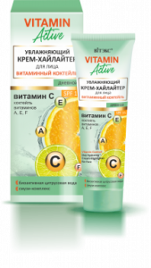ВИТЭКС VITAMIN ACTIVE Увлажняющий КРЕМ-ХАЙЛАЙТЕР д/лица дневной ВИТАМИННЫЙ КОКТЕЙЛЬ SPF 15, 40мл/14ш