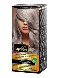 Фотография  Белита-М Hair Happiness Стойкая Крем-краска для волос Аммиачная тон 9.1 Светлый Пепельный блондин 