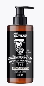 ТимБриз Гель Очищающий • Для бороды, лица и волос • 3-в-1 • 320мл • арт.916882 Фотография ТимБриз Гель Очищающий • Для бороды, лица и волос • 3-в-1 • 320мл • арт.916882